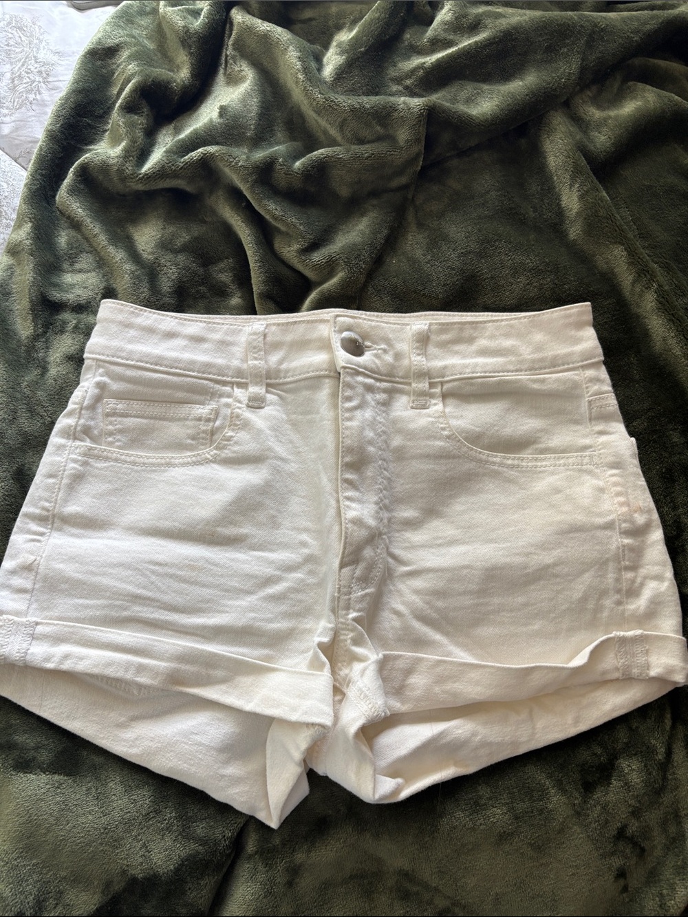 White high waisted Denim Shorts